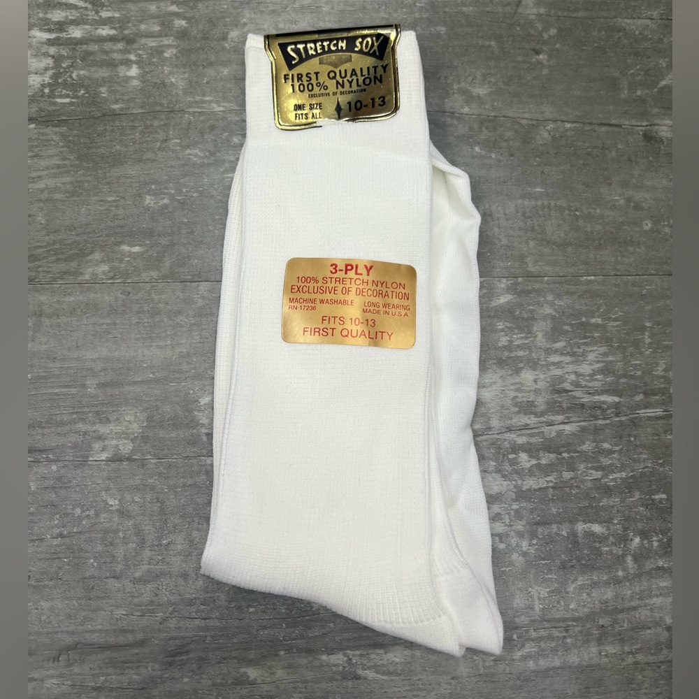 VTG Stretch Sox NWT Solid White Dress Socks